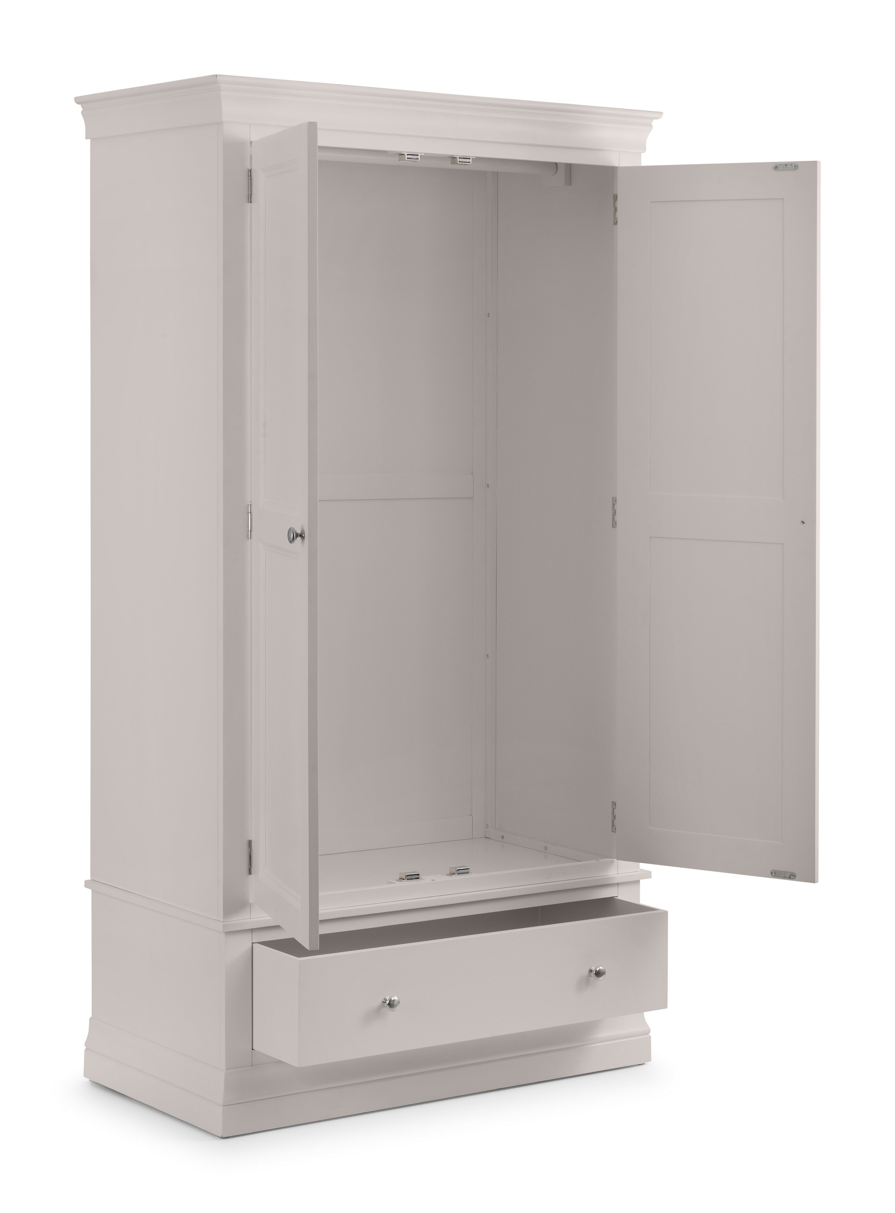 Fidel Light Grey Wood Double Wardrobe